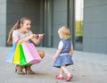 Mother and baby on shopping Royalty Free Stock Photo