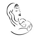 Mother and baby silhouette Royalty Free Stock Photo