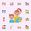 mother, baby, son cartoon icon. family icons universal set for web and mobile Royalty Free Stock Photo