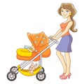 Mother and baby stroller