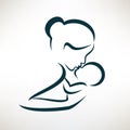 Mother and baby stylized vector symbol Royalty Free Stock Photo