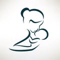 Mother and baby stylized vector symbol