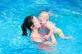 Mother and baby in swimming pool Royalty Free Stock Photo