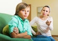 Mother berating teenager son Royalty Free Stock Photo