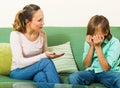 Mother berating teenager son Royalty Free Stock Photo