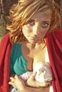 Mother breast feeding baby Royalty Free Stock Photo