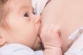 Mother breast feeding her baby Royalty Free Stock Photo