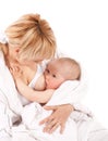 Mother breast feeding her baby girl Royalty Free Stock Photo