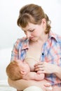 Mother breast feeding her infant baby Royalty Free Stock Photo