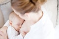 Mother breast feeding her infant Royalty Free Stock Photo