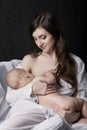 Mother breast feeding her infant Royalty Free Stock Photo