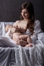 Mother breast feeding her infant Royalty Free Stock Photo