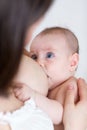 Mother breast feeding infant baby Royalty Free Stock Photo