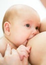 Mother breast feeding infant baby