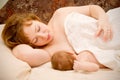 mother is breast feeding a newborn baby Royalty Free Stock Photo