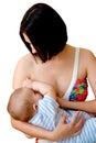 Mother is breast feeding a newborn baby