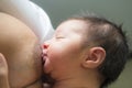 Mother breastfeeding her newborn baby