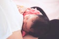 Mother breastfeeding her newborn baby girl. Royalty Free Stock Photo