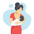 Mother breastfeeding her newborn baby. Idea of child care Royalty Free Stock Photo