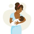 Mother breastfeeding her newborn baby. Idea of child care Royalty Free Stock Photo