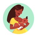 Mother breastfeeding her newborn baby. Idea of child care Royalty Free Stock Photo