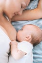 Mother breastfeeding newborn baby child Royalty Free Stock Photo