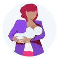 Mother breastfeeding newborn. Lactation concept