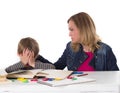 Mother calms her son Royalty Free Stock Photo