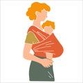 Mother carrying baby in a wrap