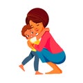 Mother and child. Beautiful african american mom hugging her son with a lot of love and tenderness. Mother's day Royalty Free Stock Photo