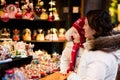 Mother and child on Christmas market Royalty Free Stock Photo