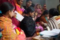 A mother and child gathered in the clinic for the poor