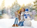 Mother and child girl on a winter walk Royalty Free Stock Photo