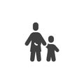 Mother and child holds hands vector icon