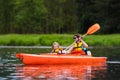 Mother and child in a kayak Royalty Free Stock Photo