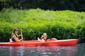 Mother and child in a kayak Royalty Free Stock Photo