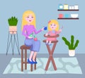 Mother and child play together at home. Developing games for kids. Spending time during quarantine Royalty Free Stock Photo