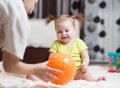 Mother and child playing at home Royalty Free Stock Photo