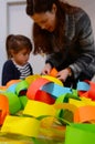 Mother and child preparing a handcraft decoration together Royalty Free Stock Photo