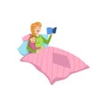 Mother And Child Reding Bedtime Story Together Illustration Royalty Free Stock Photo