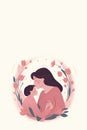 Mother and child sharing a tender embrace surrounded by flowers