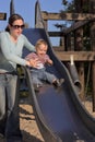 Mother with Child on Slide