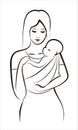 Mother and child in sling Royalty Free Stock Photo