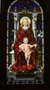 Mother and Child Stained Glass Vatican Museum Royalty Free Stock Photo
