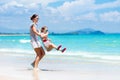 Mother and child on tropical beach. Sea vacation Royalty Free Stock Photo