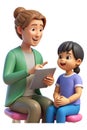 Mother and child using tablet for learning in cozy setting Royalty Free Stock Photo