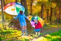 Mother and child walking in autumn park Royalty Free Stock Photo