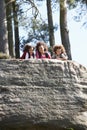 Mother And Children Resting On Hike Through Countryside Royalty Free Stock Photo