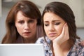 Mother Comforting Daughter Victimized By Online Bullying Royalty Free Stock Photo