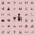 mother cooks barbecueicon. Family icons universal set for web and mobile